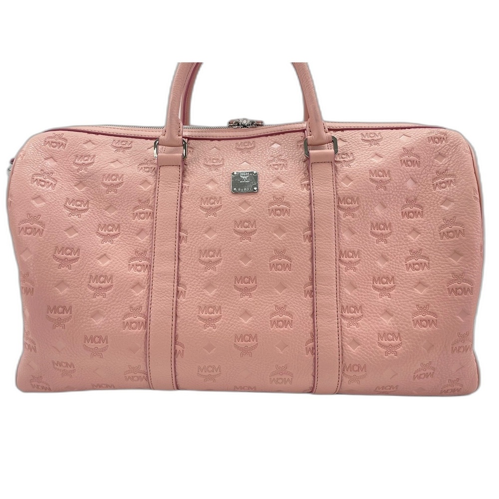 MCM Weekend Bag Boston Leather Pink - Picture 1 of 12